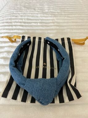 New Lele Sadoughi top knot denim headband